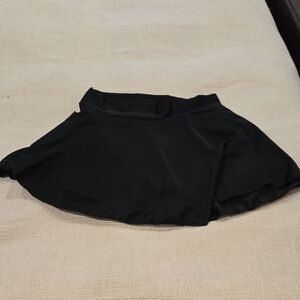 Black Mini Asymmetrical Skater Swim Skirt
